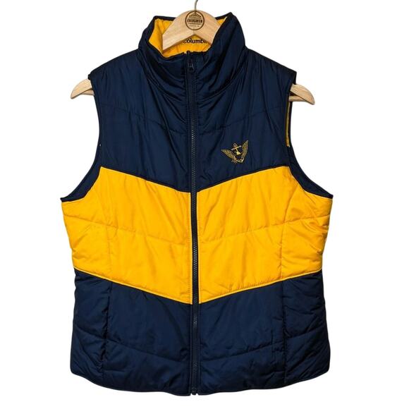 US Navy Columbia Women’s Reversible Embroidered Puffer Vest Military Size Medium - Picture 1 of 11